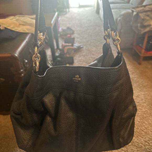 Coach Handbags - Coach Black Leather Shoulder Bag
